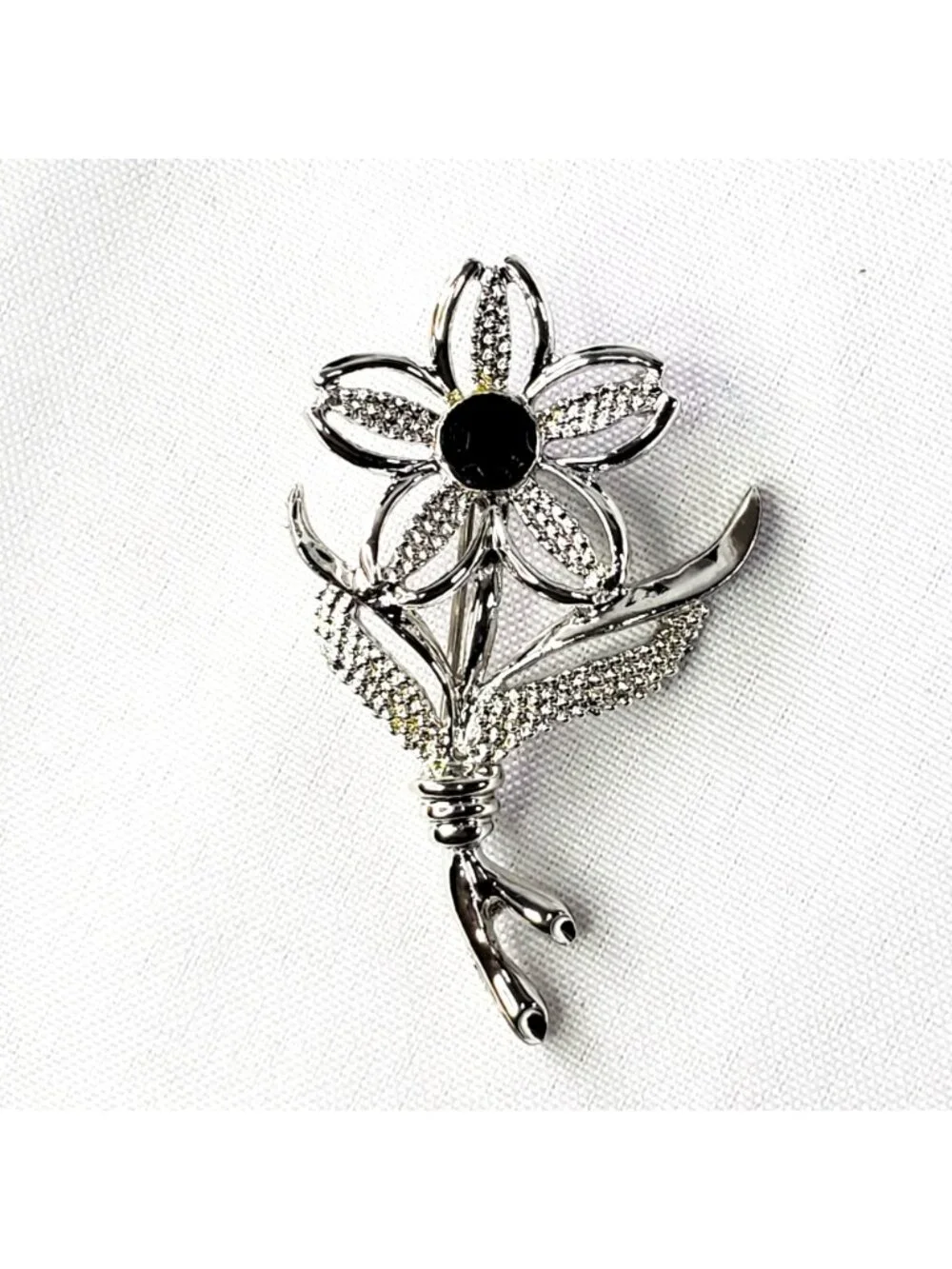 Silver-Tone Flower Brooch 1967 
